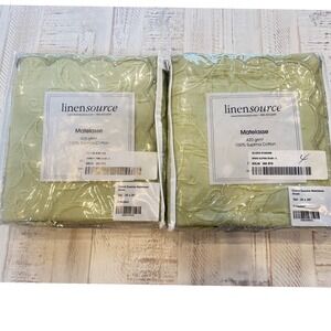 Linensource Grand Supima Matelasse Pillow Sham Celadon Decorative1-18x8"2-20x26"